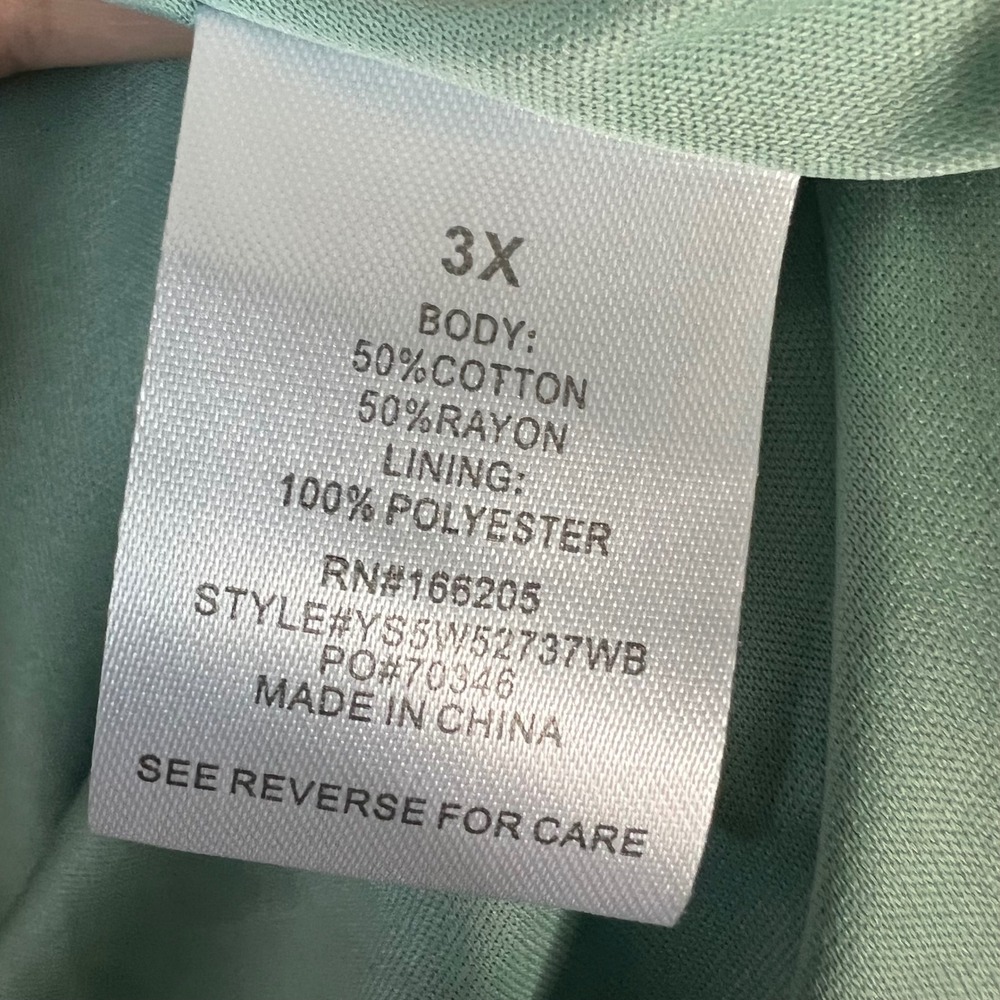 Lucky Brand Midi Dress Plus Size 3X Mint Sage Floral Tiered Boho Cottagecore NWT - Picture 10 of 10